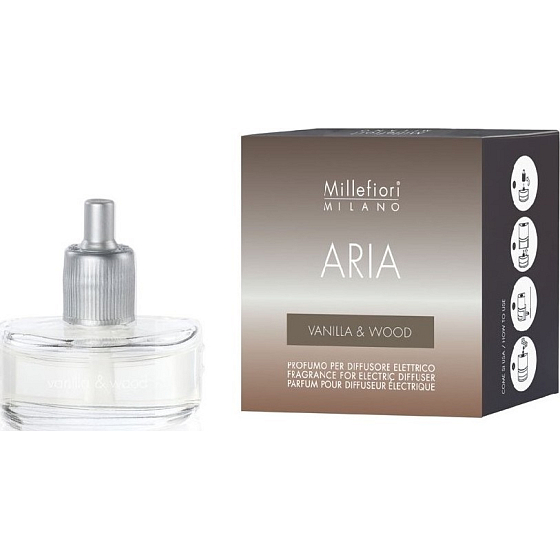 Millefiori Milano Aria Vanilla & Wood - Vanilka a drevo náplň do elektrického difuzéru vonia 6-8 týždňov 20 ml