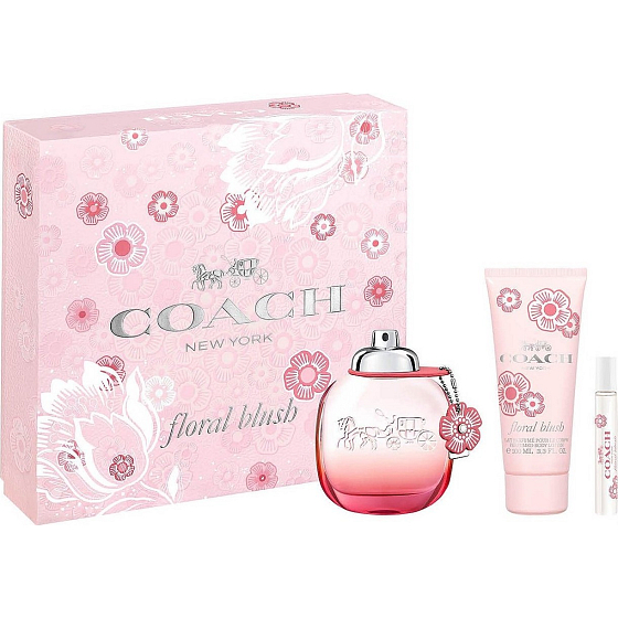 Coach Floral Blush toaletná voda pre ženy 90 ml + toaletná voda 7,5 ml + telové mlieko 100 ml, darčeková sada