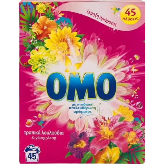 Omo Tropical Lily & Ylang Ylang Univerzálny prací prášok 45 dávok 2,745 kg
