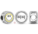 Šarm Striebro 925 Talisman iskrivý smajlík korálek na náramku symbol