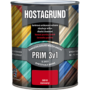 Hostagrund Prim 3v1 S2177 základná i vrchná farba na kov, 0810 červená, 600 ml