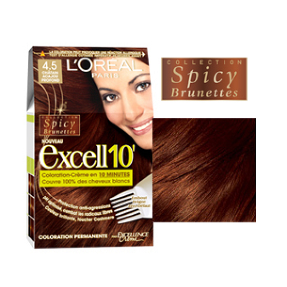 Loreal Paris Excell 10 farba na vlasy odtieň 4,5 gaštanová