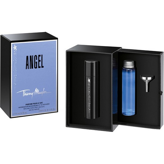 Thierry Mugler Angel toaletná voda plniteľný flakón pre ženy 7,5 ml + toaletná voda náplň 35 ml, darčeková sada