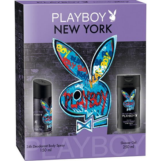 Playboy New York dezodorant sprej 150 ml + Sprchový gél 250 ml, kozmetická sada