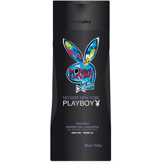Playboy No Sleep New York 2v1 sprchový gél a šampón pre mužov 400 ml