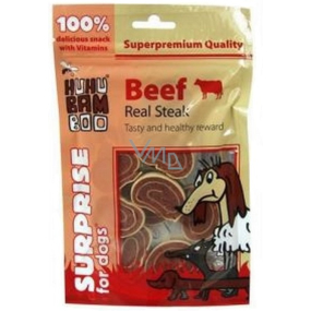 Huhubamboo Pravý hovädzí steak prírodná mäsová pochúťka pre psov 75 g