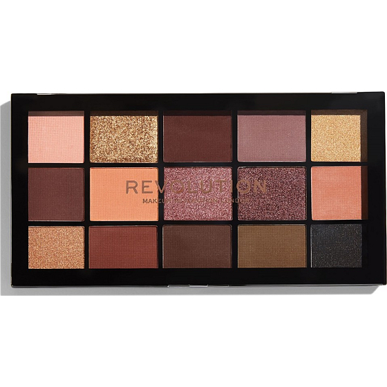 Makeup Revolution Re-Loaded paletka očných tieňov Velvet Rose 15 x 1,1 g