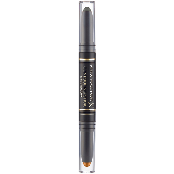Max Factor 2v1 Contouring Stick Eyeshadow 2v1 krémové očné tiene v ceruzke odtieň 05 Bronze Moon & Forest Green 15 g