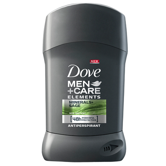 Dove Men + Care Elements Minerals & Sage tuhý antiperspirant dezodorant s 48-hodinovým účinkom 50 ml