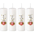Emóciám Adventný sviečka valec s číslami farebná potlač 40 x 120 mm 4 kusy