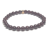 Granátový náramok elastický prírodný kameň, guľôčka 6 mm / 16 - 17 cm, kameň ohňa, lásky
