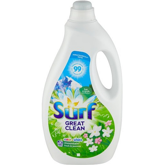 Surf Color & White Mountain Fresh & Jasmine prací gél na farebnú a bielu bielizeň 60 dávok 3 l