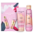 Sanctuary Spa Sprchový gél s ľaliou a ružou 150 ml + telový peeling 100 ml, kozmetická sada pre ženy