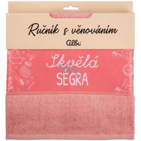 Albi Darčeková osuška - Great Sister pink 50 x 90 cm