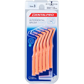 DentalPro mezizubný kartáček zahnutý 1,0 mm oranžový, 10 kusov
