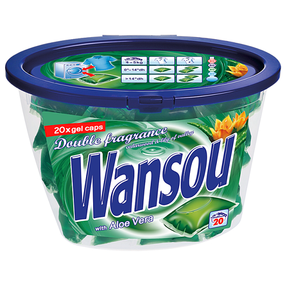 Wansou Double Fragrance Aloe Vera gélové kapsule s výťažkami Aloe Vera 20 kusov
