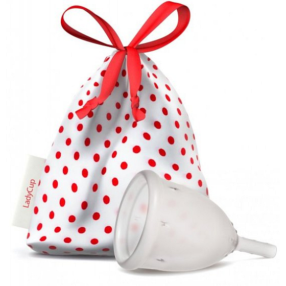 LadyCup Menštruačný kalíšok transparentný, veľký L + Milton sterilizačné tabletky