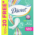Discreet Deo Waterlily slipové intímne vložky pre každodenné použitie 120 kusov