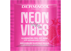 Dermacol Neon Vibes rozjasňujúca peelingová maska s extraktom z granátového jablka 8 ml