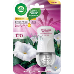 Air Wick Essential Oils Smooth Satin & Moon Lily - sada elektrických osviežovačov vzduchu Smooth Satin & Moon Lily 19 ml