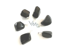 Obsidián čierny Trommel príves prírodný kameň S, cca 2 - 2,5 cm, záchranný kameň