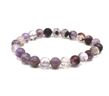 Quartz Phantom náramok elastický, prírodný kameň korálek 8 mm / 16-17 cm, najdokonalejší liečiteľ
