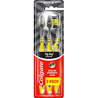 Colgate Zig Zag Charcoal zubná kefka, medium, 3 ks
