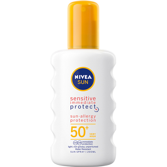 Nivea Sun Sensitive OF 50+ sprej na opaľovanie, 200 ml
