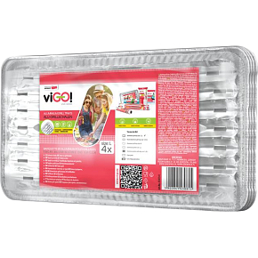 Quickpack viGO grilovacie tácky, rozmer 23 × 34 cm, balenie 4 kusy