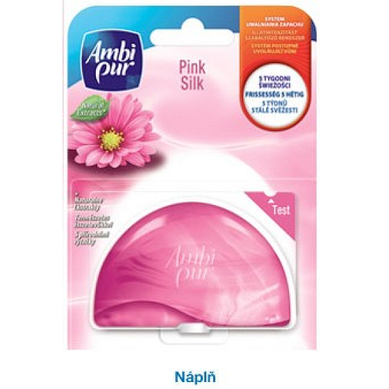 Ambi Pur Pink Silk Wc blok tekutý záves náhradná náplň 55 ml