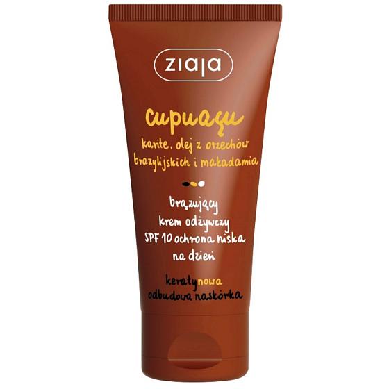 Ziaja Cupuacu bronzujúci SPF 10 vyživujúci samoopaľovací pleťový krém na deň 50 ml