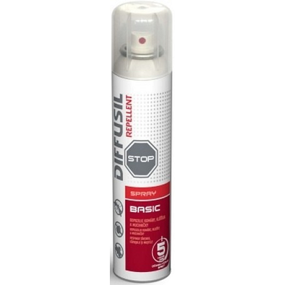 Diffusil Repellent Basic repelent na odpudzovanie komárov, kliešťov a mušiek sprej 200 ml