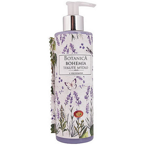 Bohemia Gifts Botanica Levanduľa s olivovým olejom, extraktom z bylín a jogurtovou aktívnou zložkou tekuté mydlo dávkovač 250 ml