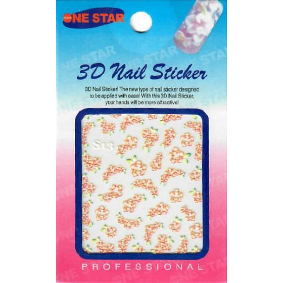 Nail Stickers 3D nálepky na nechty 1 aršík 10100 S13