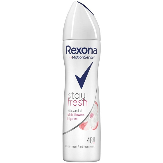 Rexona Stay Fresh White Flower & Lychee - Biele kvety a liči antiperspirant deodorant sprej pre ženy 150 ml