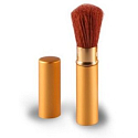 Diva & Nice Kozmetický štetec s uzáverom zo syntetických štetín zlatý mini 9 cm