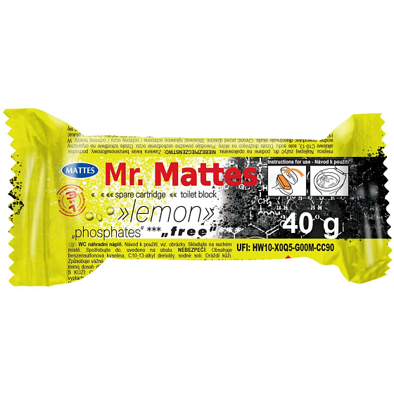Mr. Mattes 3v1 Citrón Wc záves náhradná náplň 40 g