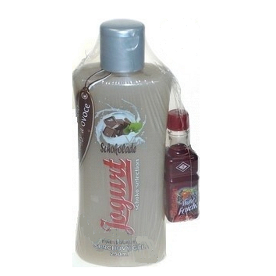 Bohemia Gifts Čokoláda Jogurtový sprchový gél 250 ml a likér 0,02 l, kozmetická sada