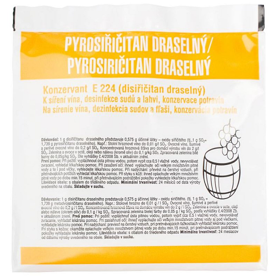 Kittfort Disiričitan draselný E224 Pyrosulfit draselný pre potraviny - konzervant 10 g