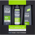 Dove Men + Care Extra Fresh sprchový gél 250 ml + antiperspirant sprej 150 ml + 2v1 šampón a kondicionér 250 ml, kozmetická sada pre mužov