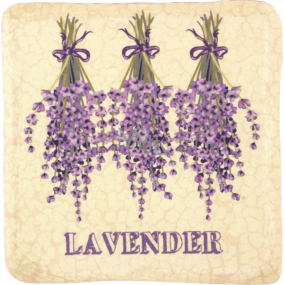Bohemia Gifts Lavender zavesená maľovaná dekoratívna kachlička 10 x 10 cm