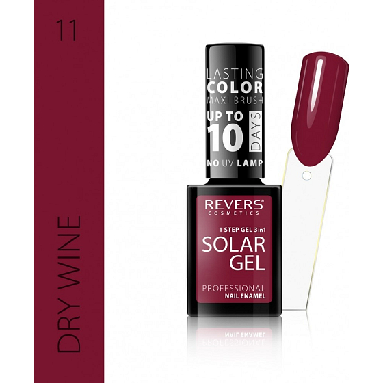 Reverz Solar Gél gélový lak na nechty 11 Dry Wine 12 ml