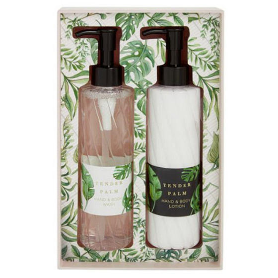 Heathcote & Ivory Tender Palm umývací gél 200 ml + telové mlieko 200 ml, kozmetická sada