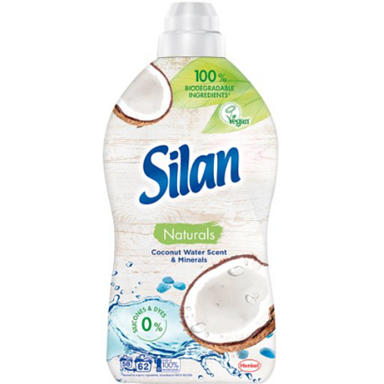 Silan Naturals Coconut Water & Minerals zmäkčovač tkanín 62 dávok 1,364 l