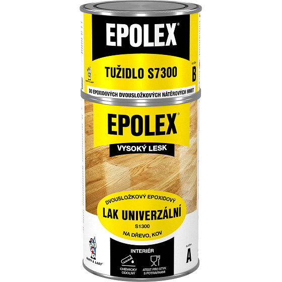 Epolex s1300 lesk dvousložkový lak na drevo + tužidlo, 840 g