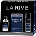 LA RIVE EXTREME STORY toaletná voda 75 ml + deodorant sprej 150 ml, darčeková sada pre mužov + Sprchový gel La Rive 2v1 Minie 250 ml NAVÍAC