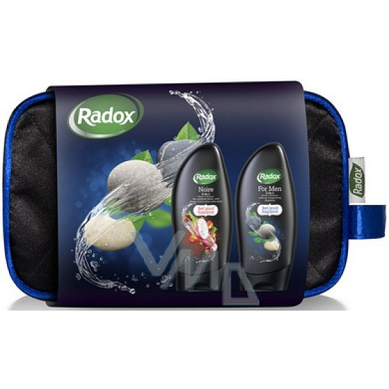 Radox Charizmatický for Men a Noire sprchové gély 250 ml + taška, pre mužov kozmetická sada