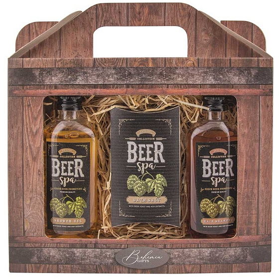 Bohemia Gifts Beer Spa sprchový gél 100 ml + soľ do kúpeľa 150 g + šampón na vlasy 100 ml, kozmetická sada