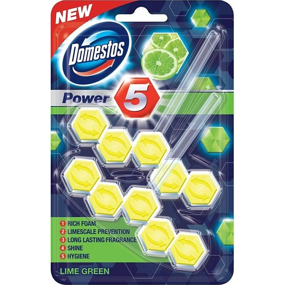 Domestos Power 5 Lime WC tuhý blok 2 x 55 g