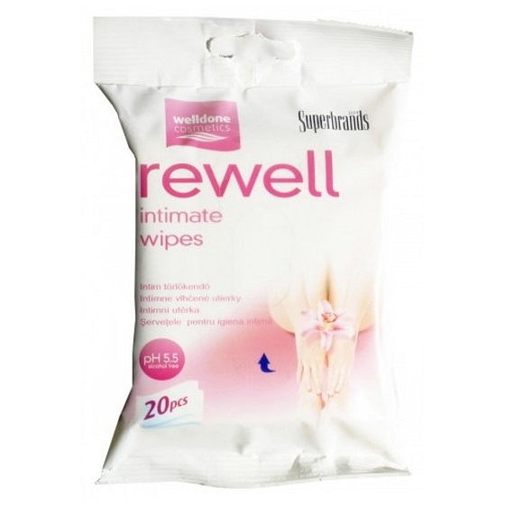 Well Done Rewell Intimate Wipes intímne vlhčené obrúsky 20 kusov
